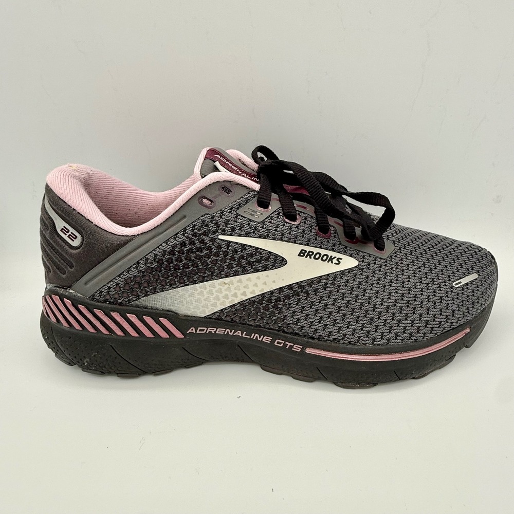 Brooks Adrenaline GTS 22 Womens Running Shoes Grey Pink 1203531B015 Size 9 B - Picture 7 of 14